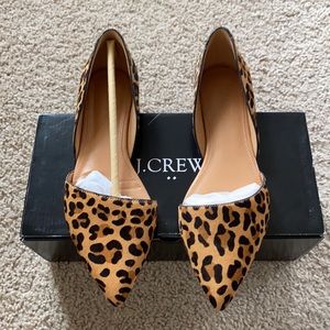 NWT JCrew Zoe Calf Hair Flats. D’Orsay Flats. New